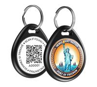 ilFindYou Dog Tags Personalized for Pets, Liberty Pattern QR Code Dog Name Tags for Pet Collar, Online Profile, Scan Location Alerts, (Black Liberty)