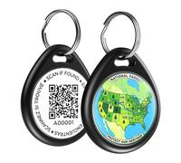 ilFindYou Dog Tags Personalized for Pets, Map of America Pattern QR Code Dog Name Tags for Pet Collar, Online Profile, Scan Location Alerts, (Black Map)