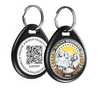 ilFindYou Dog Tags Personalized for Pets, Mount Rushmore Pattern QR Code Dog Name Tags for Pet Collar, Online Profile, Scan Location Alerts, (Black Mount)