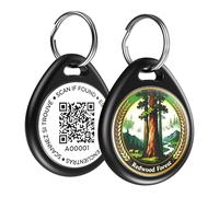 ilFindYou Dog Tags Personalized for Pets, Redwoods QR Code Dog Name Tags for Pet Collar, Online Profile, Scan Location Alerts, (Black Redwoods)