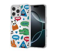 ILFINDYOU for iPhone 16 Pro Max Case, TPU, Drop Protect, Cartoon Sticker