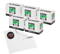 Ilford HP5 Plus Black & White 35mm Film Five Pack (5 x 36 Exposures) ISO 400 Negative Film + Clikoze Microfiber Lens Cloth