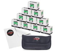 Ilford HP5 Plus Black & White 35mm Film Ten Pack (10 x 36 Exposures) ISO 400 Negative Film + Clikoze Microfiber Lens Cloth + Clikoze Film Case