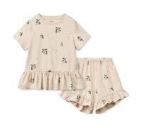 Ilford Peach Organic Cotton T-shirt and Shorts Set Ecru 18/24 months