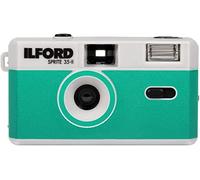Ilford Sprite 35-II Reusable/Reloadable 35mm Analog Film Camera (Silver and Teal)