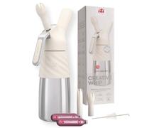 ILGGRO iSi Creative Whip 0.5 Litre Stainless Steel Bottle and Head Silicone Coated Ivory White