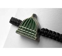 Ilhaam Green Dome Bracelet, Islamic Jewellery Featuring Masjid an-Nabawi Dome Charm, Adjustable Gold-Tone Muslim Bracelet for Women, Spiritual Madinah Gift for Everyday Wear