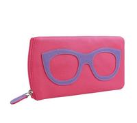 ili New York Ladies Leather Colourful Glasses Case Specticles Sun Summer - Hot Pink/Amethyst