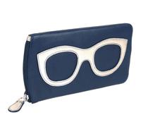 ili New York Ladies Leather Colourful Glasses Case Specticles Sun Summer - Navy/Gold