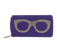 ili New York Ladies Leather Colourful Glasses Case Specticles Sun Summer - Purple/Light Gold