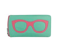 ili New York Ladies Leather Colourful Glasses Case Specticles Sun Summer - Turquoise/Hot Pink