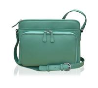 ili New York - Leather Shoulder Handbag w/Side Organizer - Soft, Smooth Leather Handbag w/RFID Blocking Lining, Turquoise, One Size