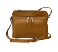 ili New York - Leather Shoulder Handbag w/Side Organizer - Soft, Smooth Leather Handbag w/RFID Blocking Lining, Antique Saddle, One Size