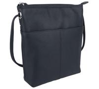 ili New York Womens Leather Midi Sac Crossbody Bag RFID Protected - Navy