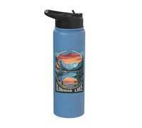 Iliamna Lake Sunset Mountain Reflection Stainless Steel Insulated Water Bottle