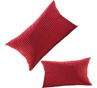 ILiemao 2 Pack Corduroy Soft Decorative Square Rectangle Throw Pillow Cover 60x60 50x70 80x80 cm Cushion Covers Pillowcase, Home Decorations for Sofa Couch Bed Chair(W10,2pcs 50x70cm)