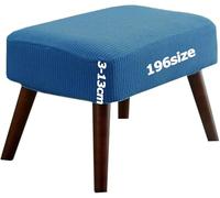 ILiemao Bar Footrest Foot Stool Protector Cover Ottoman Slipcover Covers Soft Form Fit with Elastic Bottom Round Square Rectangular Jacquard Washable Customizable(Blue,40 x 40 cm)