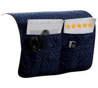 ILiemao Waterproof Sofa Armrest Organizer Non-slip Arm Chair Bedside Caddy Storage For Recliner Couch With 6 Pockets Magazines Holder Armchair Book(Blue)
