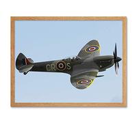 Iliff Chowells Military UK RAF Spitfire Fighter Plane Photo Art Print Framed Poster Wall Decor 12x16 inch