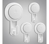 ilikable Bathroom Suction Hook 4 Packs, Detachable and Reusable Door Hook for Wreath Easy to Install Heavy Duty Hooks for Hanging Shower Towel Cloth Key Wall & Window Suction Hooks for up to 15 Lbs.