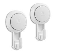 ilikable Bathroom Suction Hooks 2 Pack, Detachable and Reusable Door Hook for Wreath Easy to Install Heavy Duty Hooks Hanging Shower Towel Cloth Key Wall & Window Suction Hook for up to 5KG