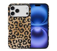 ilikediy for iPhone 17 Pro Max Case, Cheetah Print Leopard Hybrid 2 Layer Hard Shell Silicone Protective Pattern Design Case