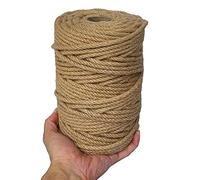 ILIKEEC 328 Feet Jute Rope, 6mm 4-Ply Natural Thick Jute Twine String for Floristry, DIY Arts Crafts, Gardening Bundling and Cat Scratch Post (Brown)