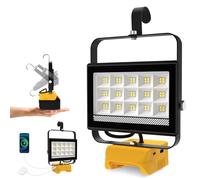 ILIKEPOW Cordless LED Work Light for DeWalt 18V/20V Battery, 4500LM Portable Rotatable Floodlight with USB-C Charging, Job Site Lighting for Outdoor Workshop Camping Fishing Emergency (No Battery)