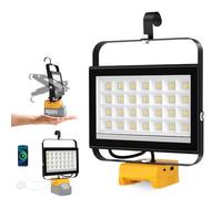 ILIKEPOW Cordless LED Work Light for DeWalt 18V/20V Battery, 6500LM Portable Rotatable Floodlight with USB-C Charging, Job Site Lighting for Outdoor Workshop Camping Fishing Emergency (No Battery)