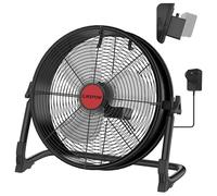ILIKEPOW Floor Fan compatible with 18v Battery Platform, 2 Power Options 16" Battery Operated Portable Industrial Fan with AC Adapter, Stepless Speed Cordless Fan for Jobsite Garage