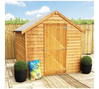iLikeStores 8 X 6 Shed Super Value Overlap - Apex Wooden Bike Store / Garden Shed - Windowless - Single Door - 8Ft X 6Ft (2.39M X 1.83M)