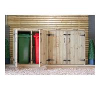 iLikeStores Redwood Pressure Treated Wheelie Bin Store - Quadruple (4X 240L)