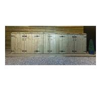 iLikeStores Redwood Pressure Treated Wheelie Bin Store - Sextet (4X 240L) And (2X 180L)