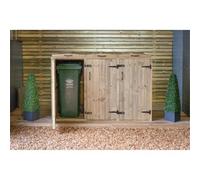 iLikeStores Redwood Pressure Treated Wheelie Bin Store - Triple (240L/140L/140L)