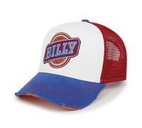 ililily Premium Billy Beer Embroidery Vintage Baseball Cap Casual Trucker Hat, Red - Billy