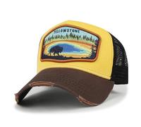 ililily Premium Howels Embroidery Vintage Baseball Cap Distressed Trucker Hat