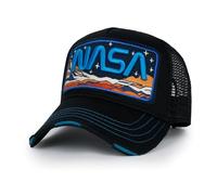 ililily Premium NASA Mars Mission Embroidered Distressed Trucker Cap, Black-Mars, Medium