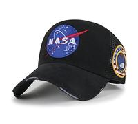 ililily Premium NASA Meatball Logo Embroidery Baseball Cap Apollo 1 Patch Hat, Red & White, X-Large