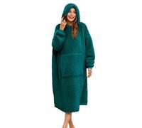 ililmmoe Oversized Sherpa Wearable Blanket Hoodie for Women Men,Long Comfortable Sherpa Blanket Sweatshirt Shaggy Pullover Plush Warm Cozy Blanket One Size Fits All Malachite
