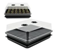 ILITING Soil Blocking Trays 5-Set 15x12inch Mesh Trays Flat Plant Tray with Humidity Domes, Nursery Supply for Microgreen, Seed Starting, Indoor Gardening, and Greenhouse