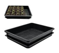 ILITING Soil Blocking Trays 5-Set 15x12inch Mesh Trays Flat Plant Tray with Humidity Domes, Nursery Supply for Microgreen, Seed Starting, Indoor Gardening, and Greenhouse