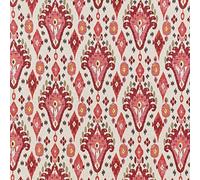 iLiv Boho Ikat Linen Blend Cotton Curtain Upholstery Cushion Fabric - Begonia - A4 Sized Sample