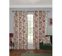 ILIV Sundour Linden Eyelet Curtains Ring Top Curtain Pair Cream 90x90 (229x183cm)