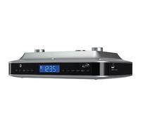 iLive Under Cabinet Music System with Built in Stereo Speakers and FM Radio/USB Port Supports MP3 Files, Aux Port, Bluetooth, Clock and Timer with LCD Display Enjoy Your Kitchen with Style