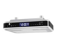iLive Under The Counter Wireless Stereo Bluetooth Speaker, Digital Alarm Clock, Kitchen Timer, Dual HD Speakers, FM Radio LCD Display, LED Light, Easy Installation, Sleek Modern Home Décor
