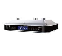 iLive Under The Counter Wireless Stereo Bluetooth Speaker, Digital Alarm Clock, Kitchen Timer, Dual HD Speakers, FM Radio LCD Display, LED Light, Easy Installation, Sleek Modern Home Décor
