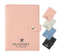 ILIYAH British Passport Holder Wallet - Passport Cover Premium PU Leather Travel Passport Case with Distinctive Design for Men Women (Pink)