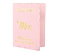 ILIYAH British Passport Holder Wallet - Passport Cover Premium PU Leather Travel Passport Case with Distinctive Design for Men Women(Pink Mrs)