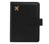 ILIYAH Passport Cover PU Leather Passport Holder Practical Travel Wallets RFID Blocking Passport Case with Card Slots Pen Holder Magnetic Closure(Black)