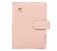 ILIYAH Passport Cover PU Leather Passport Holder Practical Travel Wallets RFID Blocking Passport Case with Card Slots Pen Holder Magnetic Closure(Pink)